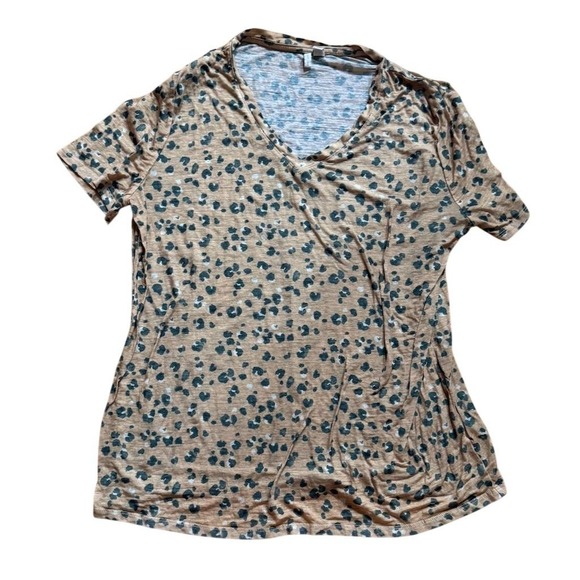 Mob wife cheetah animal print Cato Womens Plus V-Neck S/S Blouse XL lightweight - Picture 1 of 8